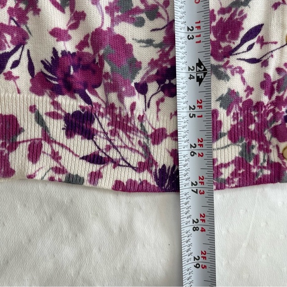 Basic Editions White Purple Long Sleeve Cardigan - Picture 9 of 9